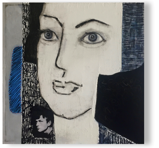 Blicke
öl, Marker/Lw 60 x 60 cm, 2017
