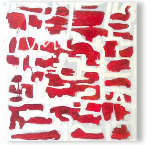 Formengeschichte
Öl, Lack/LW, 100 x 100 cm, 2023