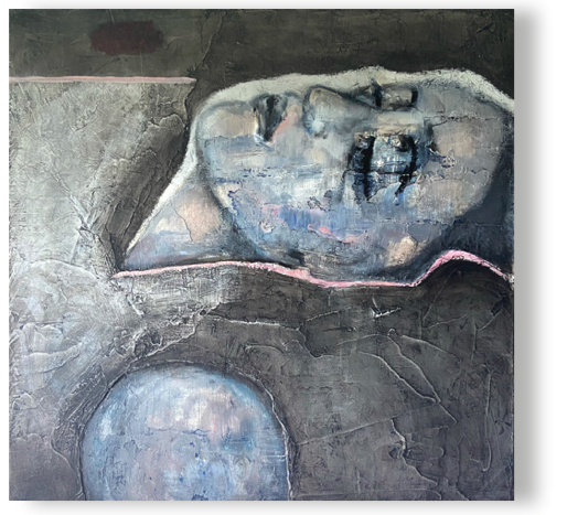 Hingabe
Öl, Struktur, Lack/Lw 60 x 60 cm, 2020