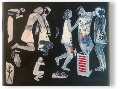 Beziehungen
Öl, Struktur/LW, 50 x 60 cm, 2020