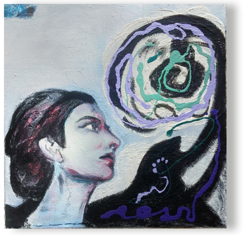 Kunstbetrachtung
Öl, Sand, Lack/Lw, 40 x 40, 2023