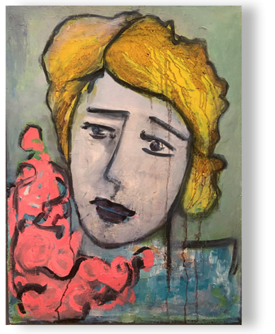 Rosa.
Öl/Struktur/Lw, 60 x 80 cm, 2022