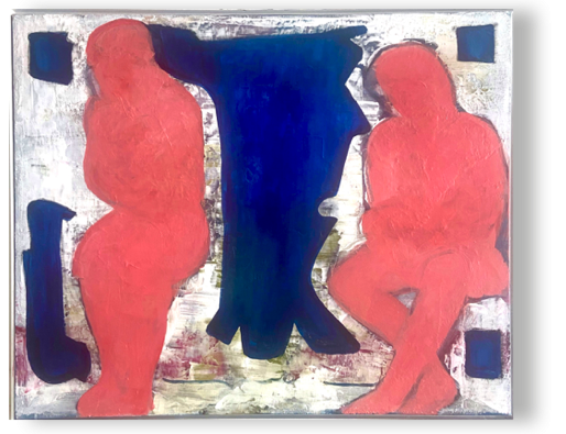 gespalten, Öl/Struktur/Lw, 100 x 80, 2024