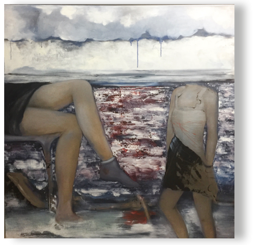 schaumgeboren
öl, Lack/Lw 100 x 100 cm, 2016
