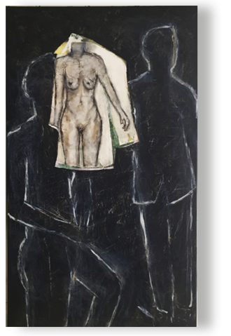 schutzlos
öl, Lack/Lw, 40 x 100 cm, 2018